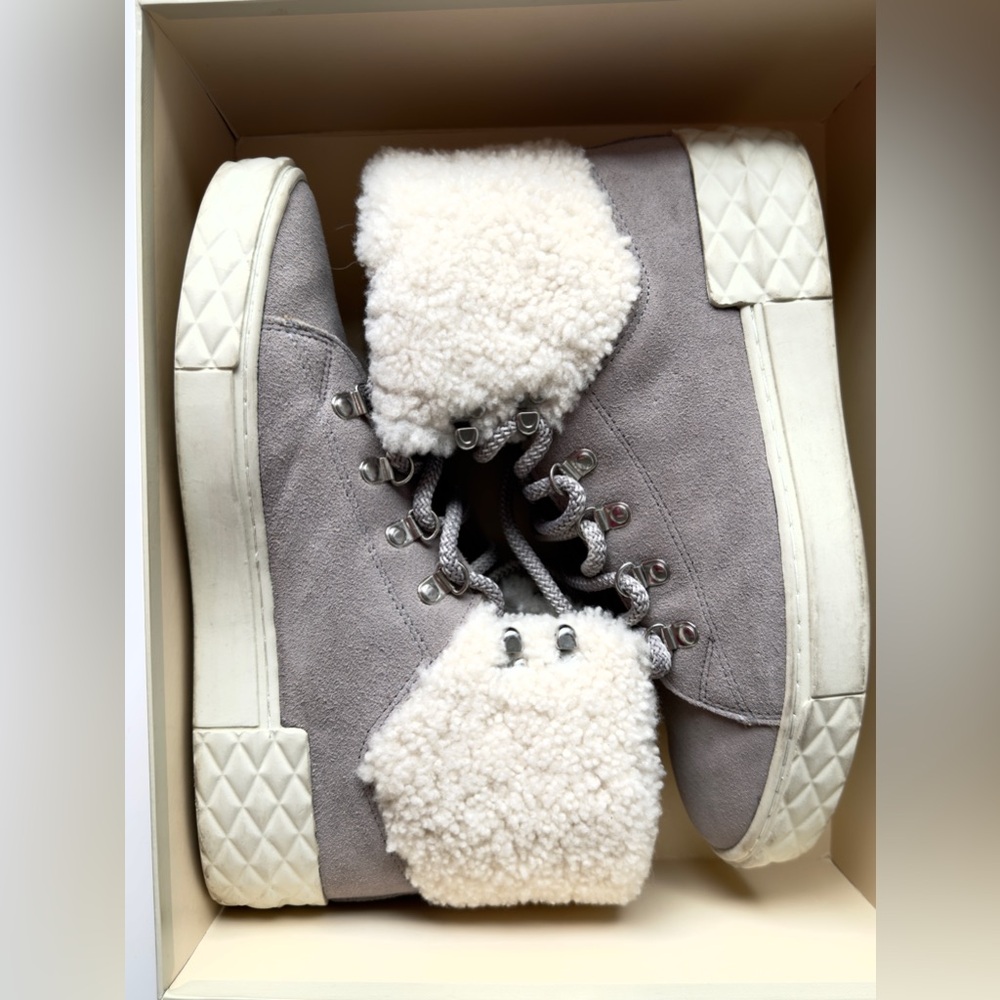 Marc Fisher ML Davie Suede & Faux Fur Boots,‎ Size 10 M Excellent Used Condition